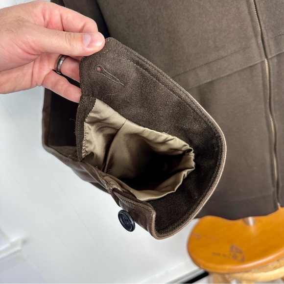 The Andover Shop Leather Panel 100% Cashmere Bomber Jacket - Picture 10 of 14